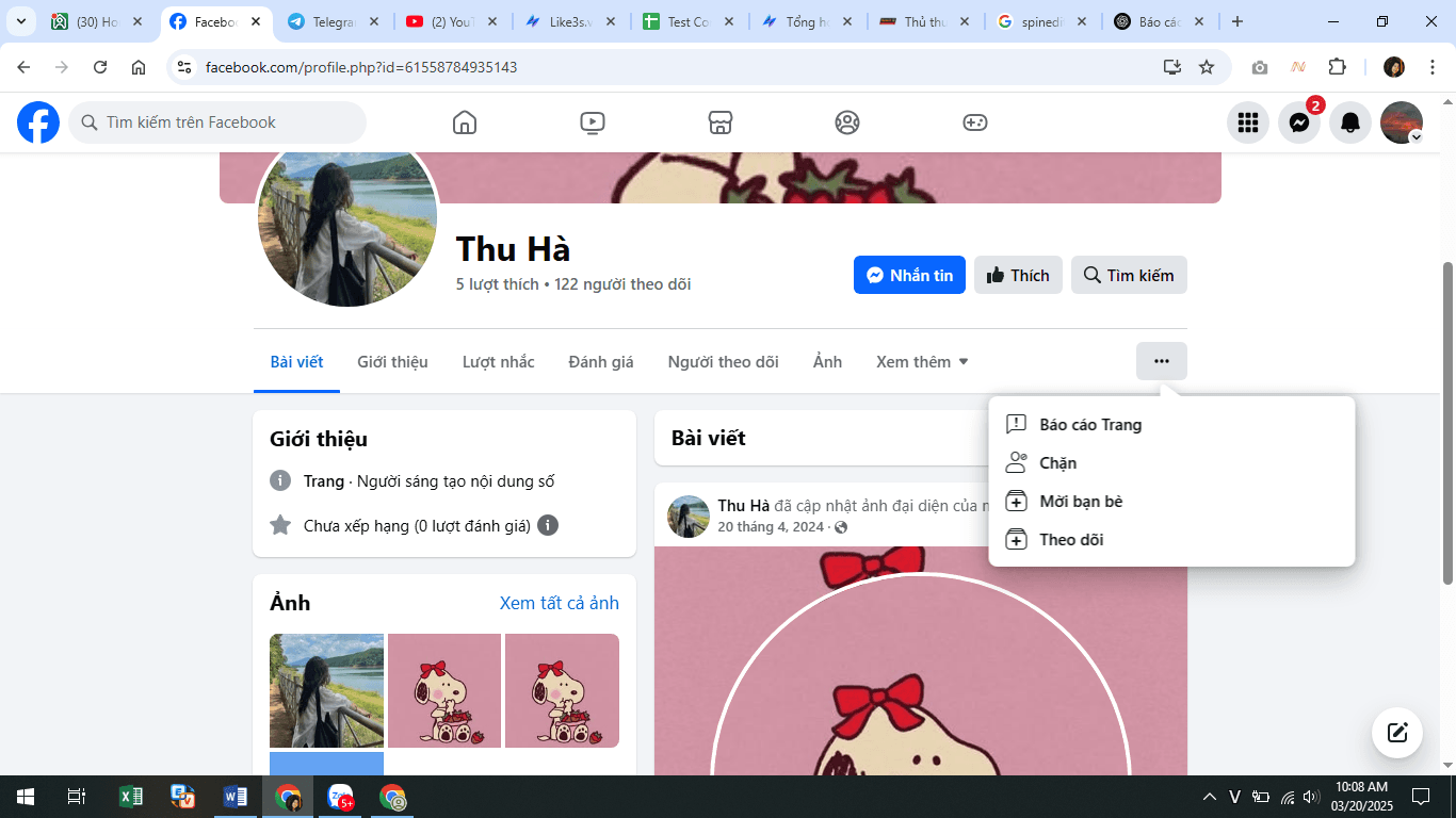 Báo cáo tài khoản mạo danh trên facebook