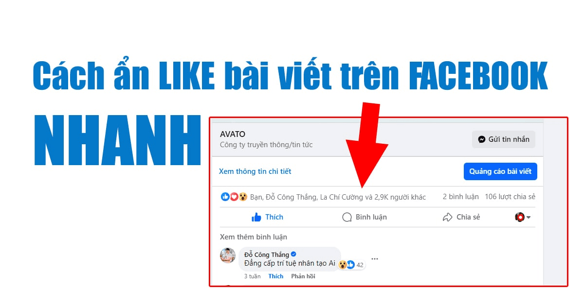 Hướng dẫn cách ẩn lượt like Facebook bằng điện thoại, máy tính cực kỳ dễ