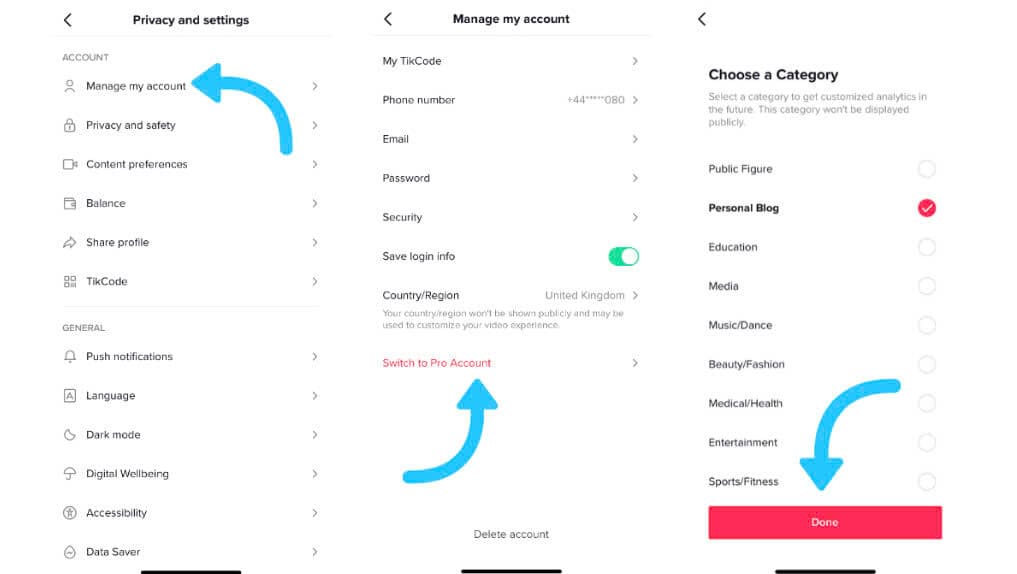 Hướng dẫn sử dụng TikTok Pro để theo dõi số liệu