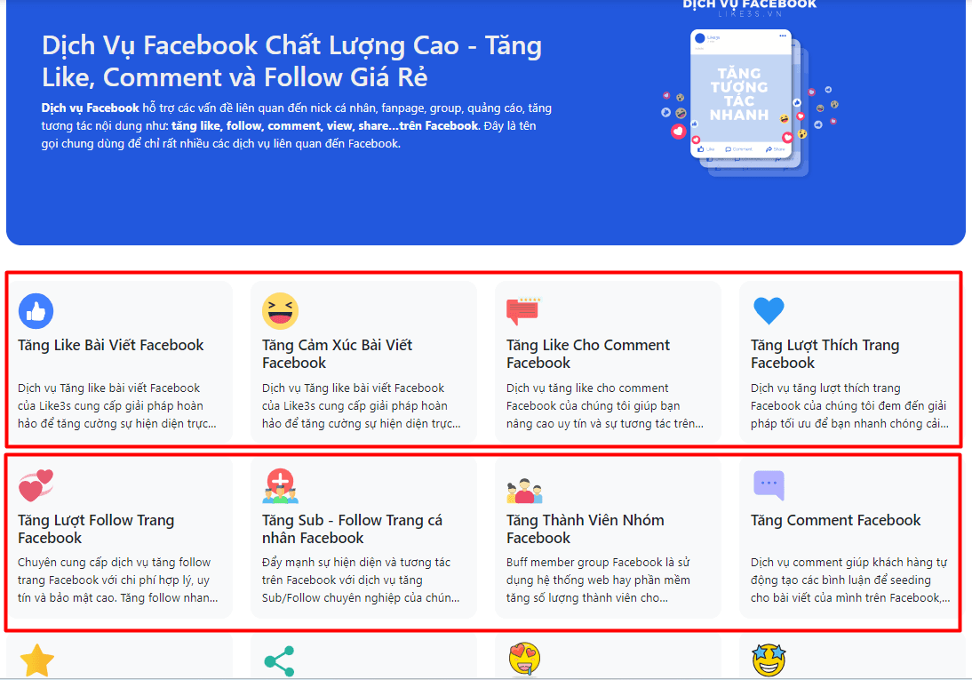 Bảng giá dịch vụ Facebook mới nhất 2024