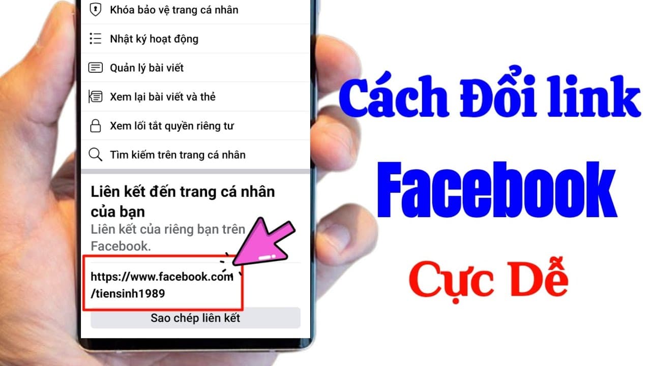 Cách đổi link FB trên điện thoại và máy tính