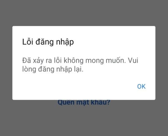 Facebook báo sai mật khẩu khi nhập đúng mật khẩu